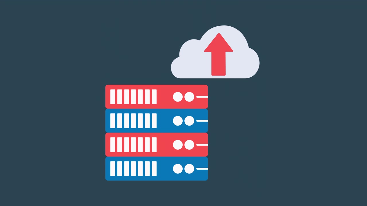 Animação de Upload de Dados do Servidor para Armazenamento em Nuvem
