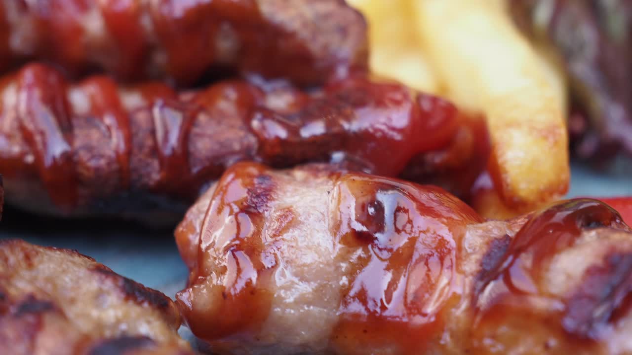 Grilled Sausages and Fries