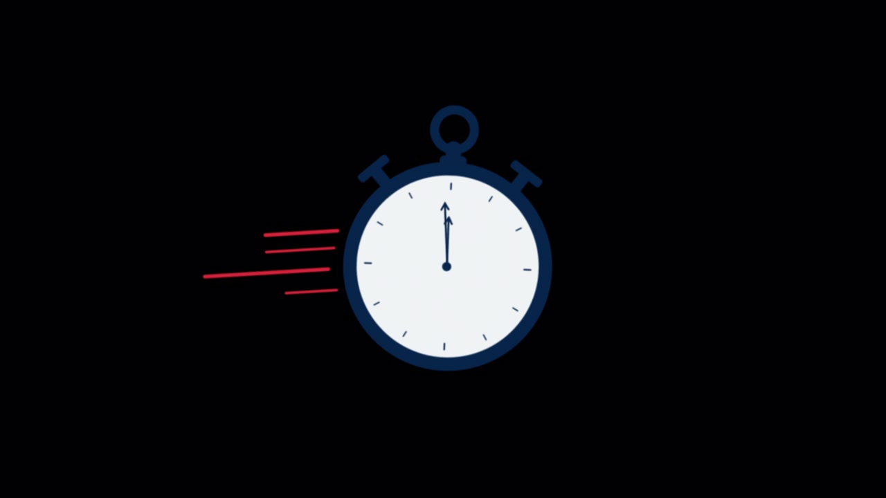 Animated Stopwatch Icon Showing Fast Passing Time