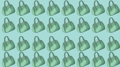 animation of green bag repeated on green backgroud