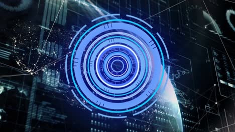animation of scope scanning over globe and data processing