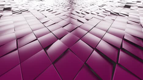 fondo moderno abstracto de cubos. cuadrados diagonales giratorios rosados. ángulo de cámara ultra ancho. animación 3d de bucle sin costuras.
