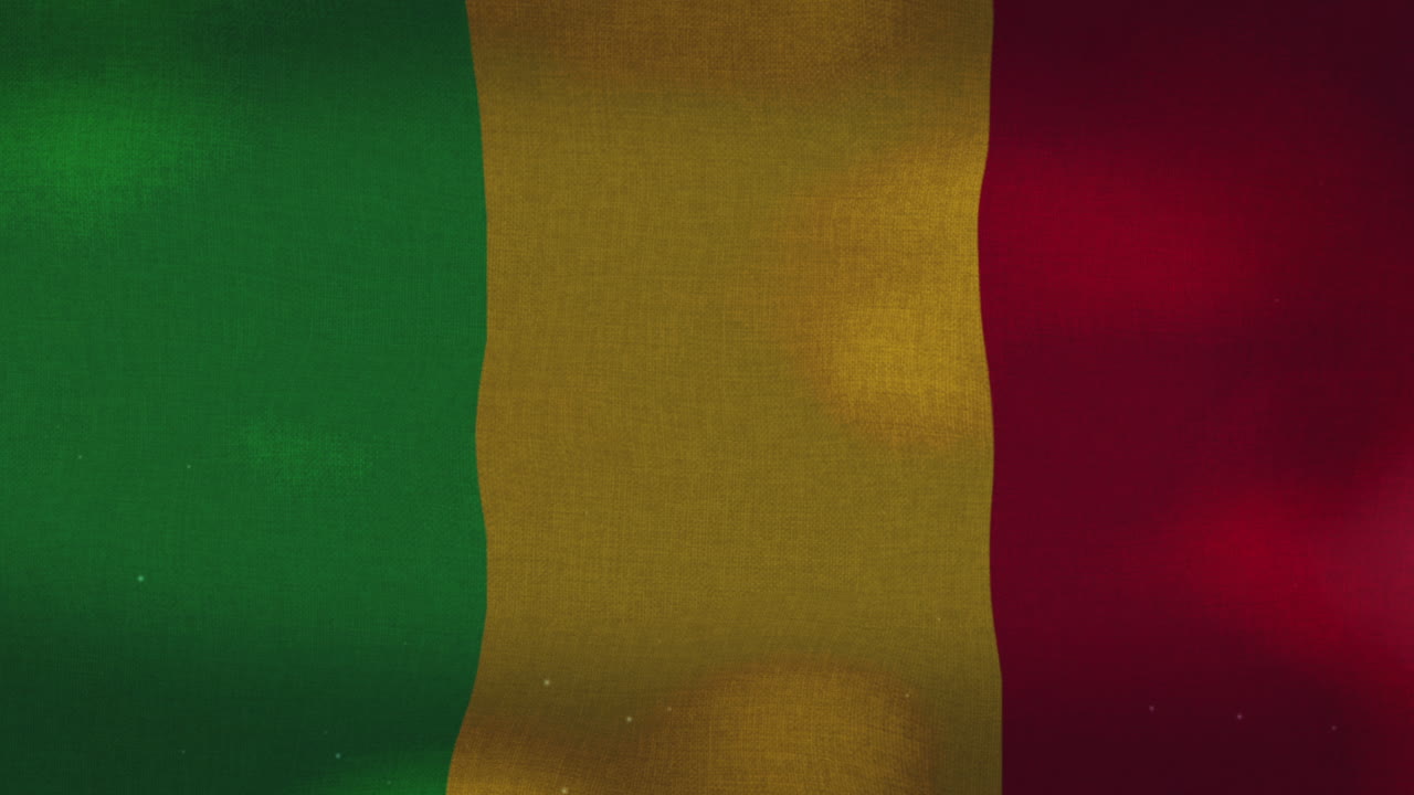 la bandera nacional de mali ondeando