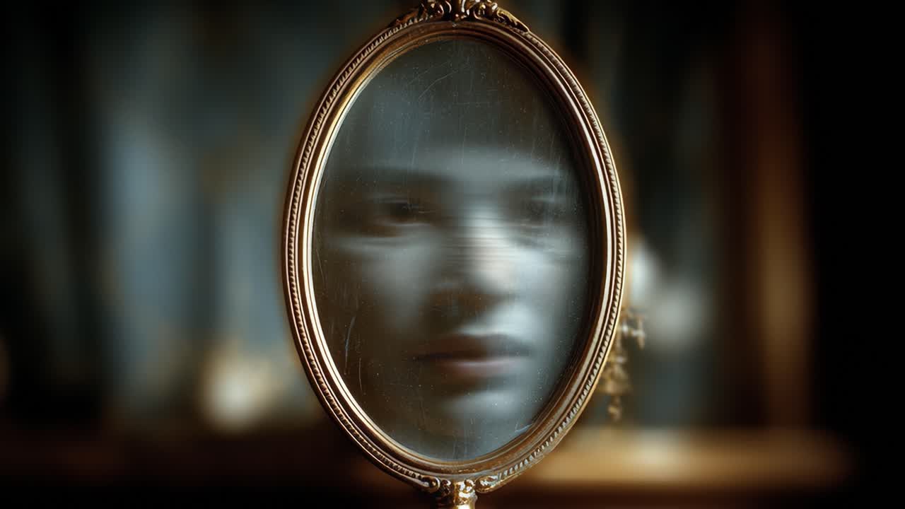 A Mysterious Reflection: Exploring the Enigmatic Veil of Reality and Perception in Two Haunting Frames Captured from a Provocative Visual Narrative