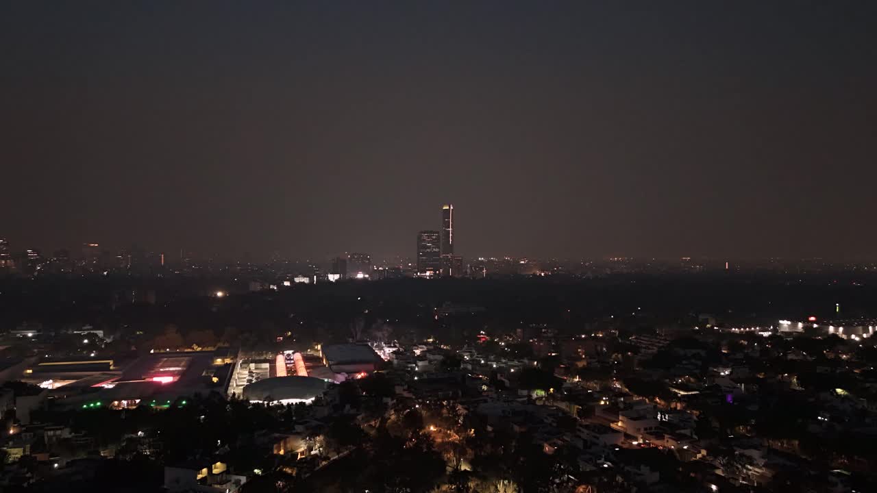 Night aerial hyperlapse of CDMX