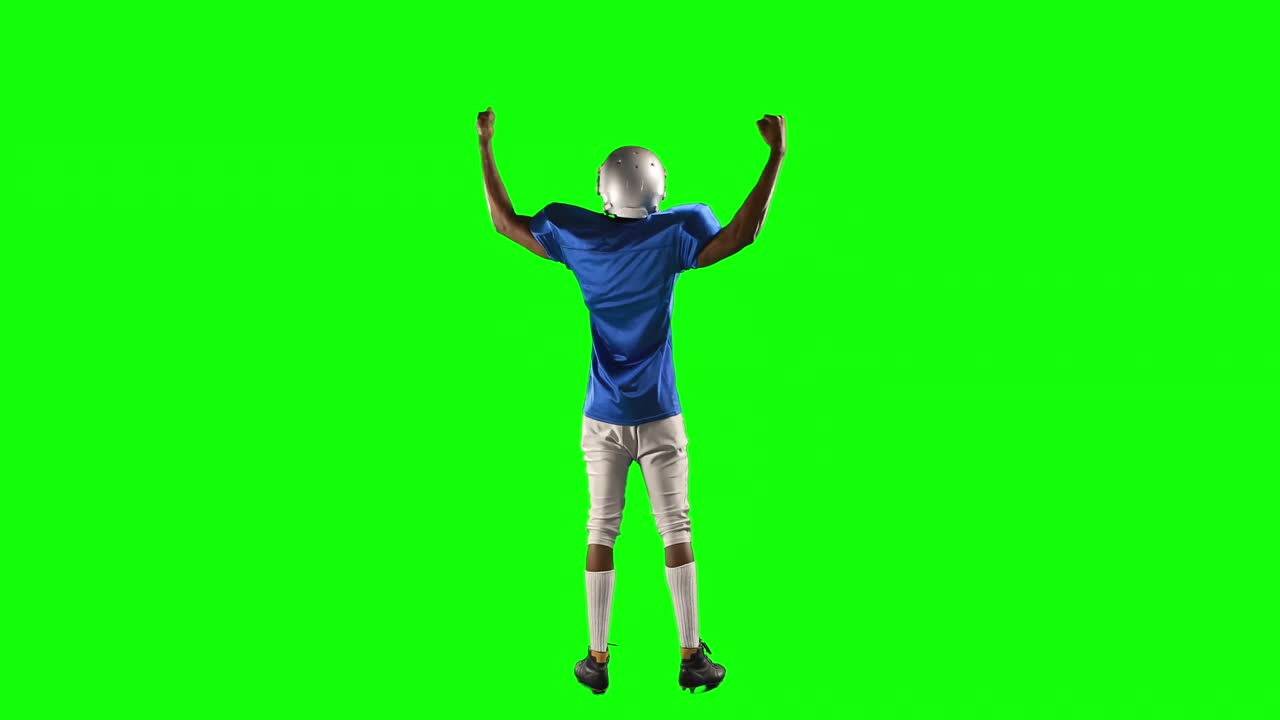 jugador de fútbol americano en pantalla verde