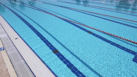 fondo de la piscina olímpica en un día soleado y brillante