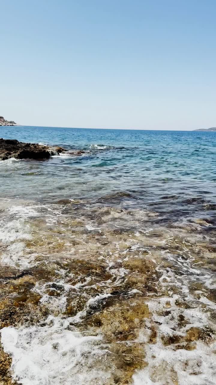 Clear Turquoise Water Over Rocky Seabed in Greece