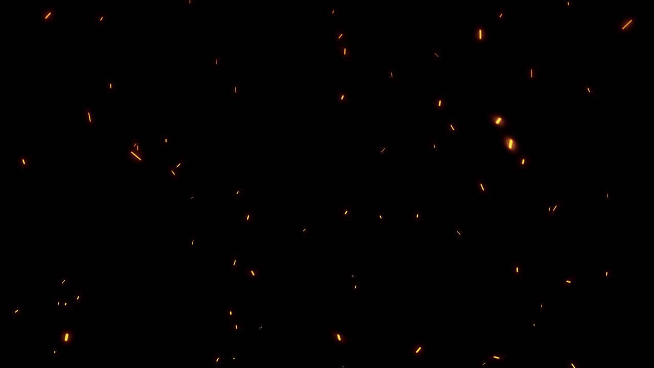 Abstract Burning Hot Sparks Fire Embers Particles Fast Moving Rising. 4K 3D rendering seamless loop Fire Glowing Particles on Black isolated with transparency using ProRes 4444 for Screen Overlay.