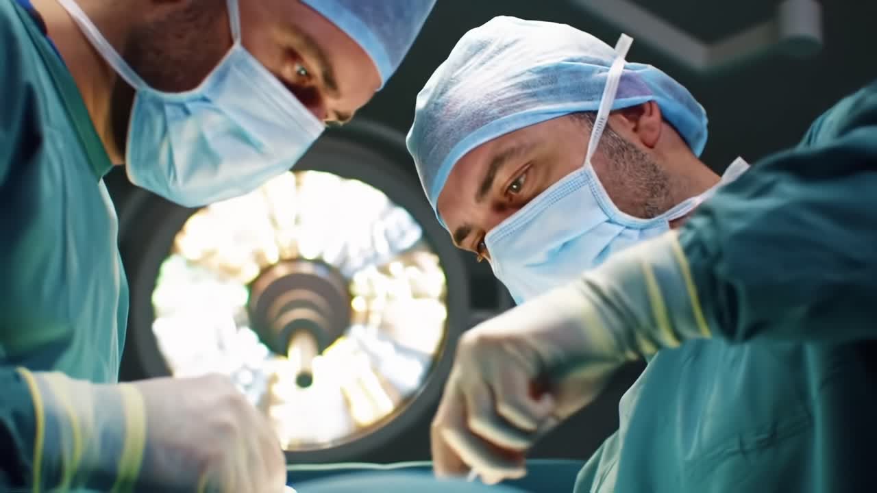 Surgeons Collaborating in an Operating Room: Focus on Precision and Skillful Execution during a Critical Surgical Procedure