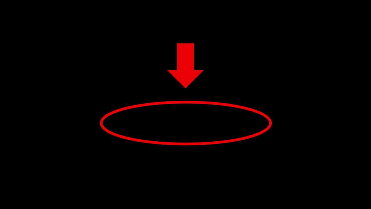 Red Arrow Pointing to an Animating Oval Shape
