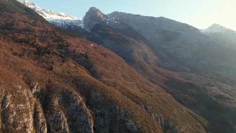 flying through mountain valley