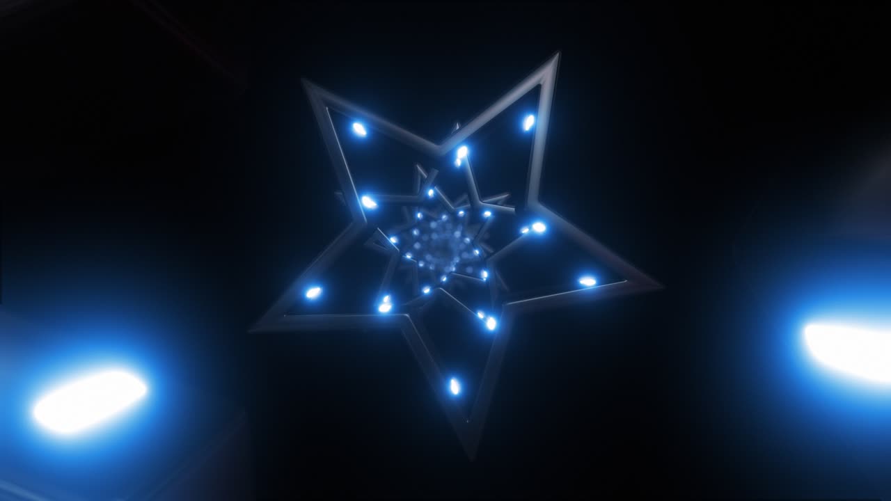 Abstract Glowing Stars Tunnel