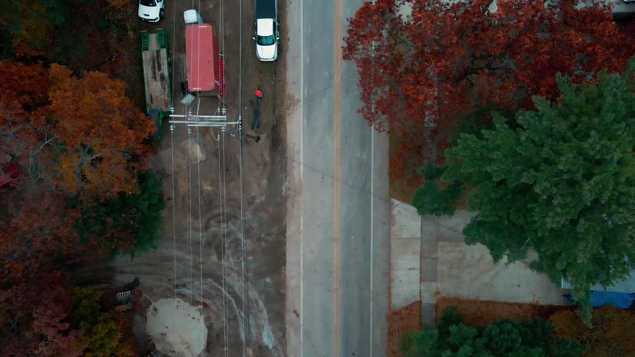 A bird's eye view of beach Street during construction