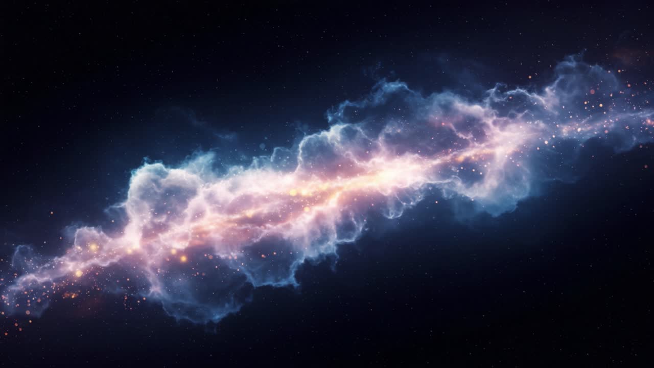 A Majestic Cosmic Formation: Unveiling the Abstract Beauty of a Colorful Nebula in the Vastness of Space, Illuminated by Distant Stars and Interstellar Gases