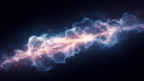 A Majestic Cosmic Formation: Unveiling the Abstract Beauty of a Colorful Nebula in the Vastness of Space, Illuminated by Distant Stars and Interstellar Gases