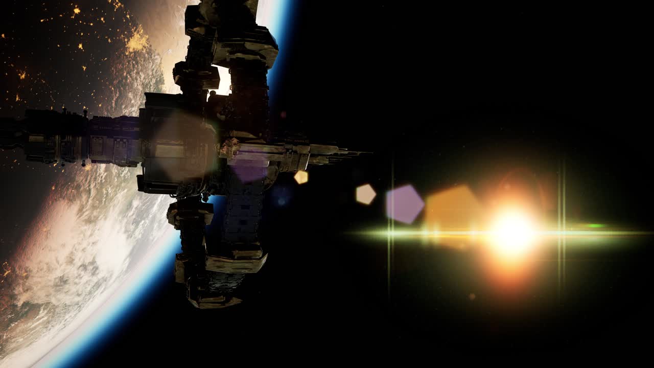 estación espacial internacional sobre el planeta tierra