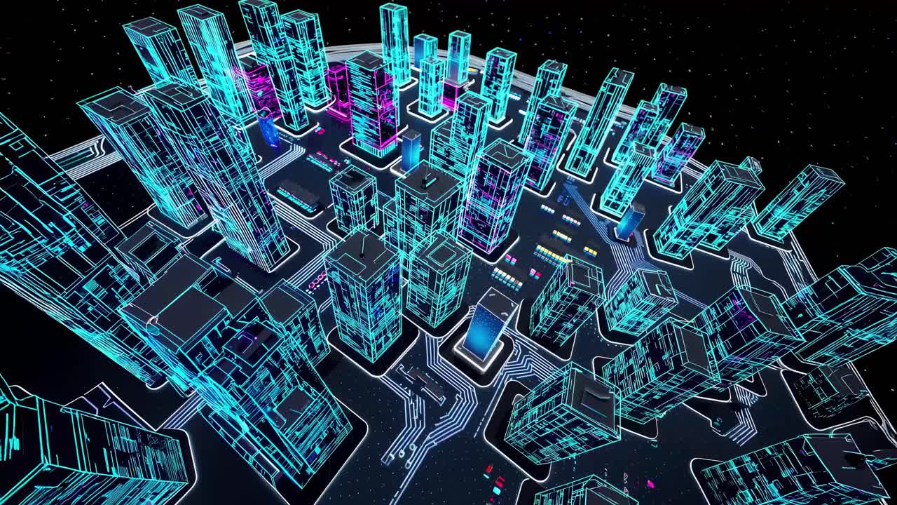 사이버 크 도시 풍경