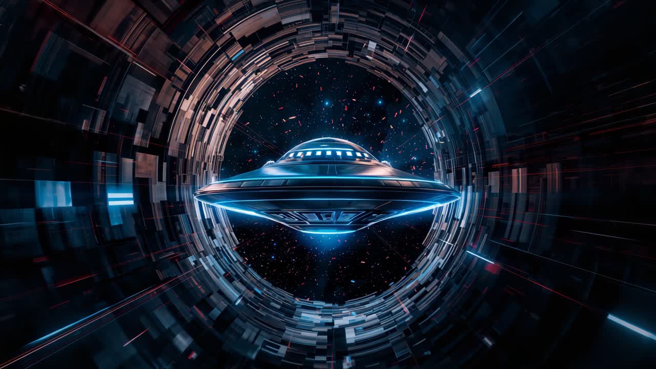 UFO Flying Through Space