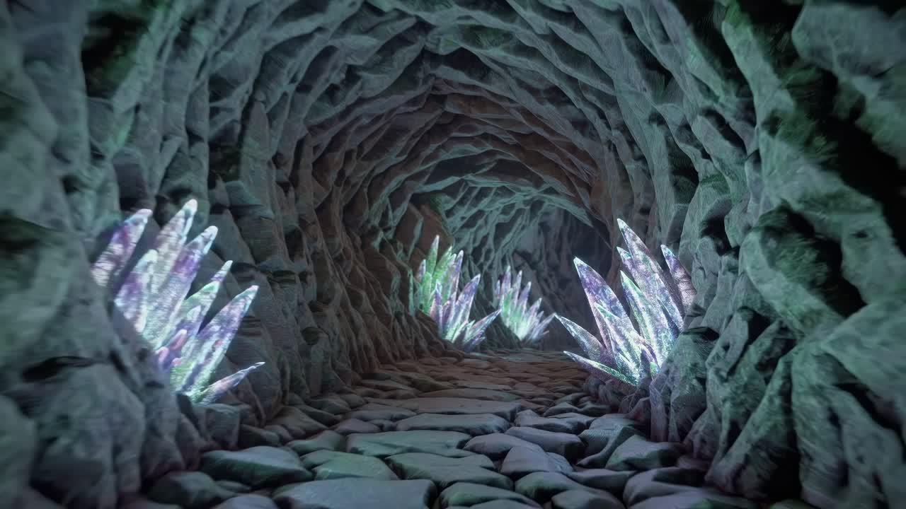 Cave with Glowing Crystals