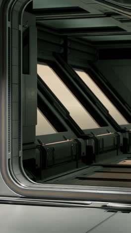 corredor de la nave espacial - diseño de interiores de ciencia ficción