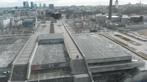 aerial view of an abandoned building complex in riga