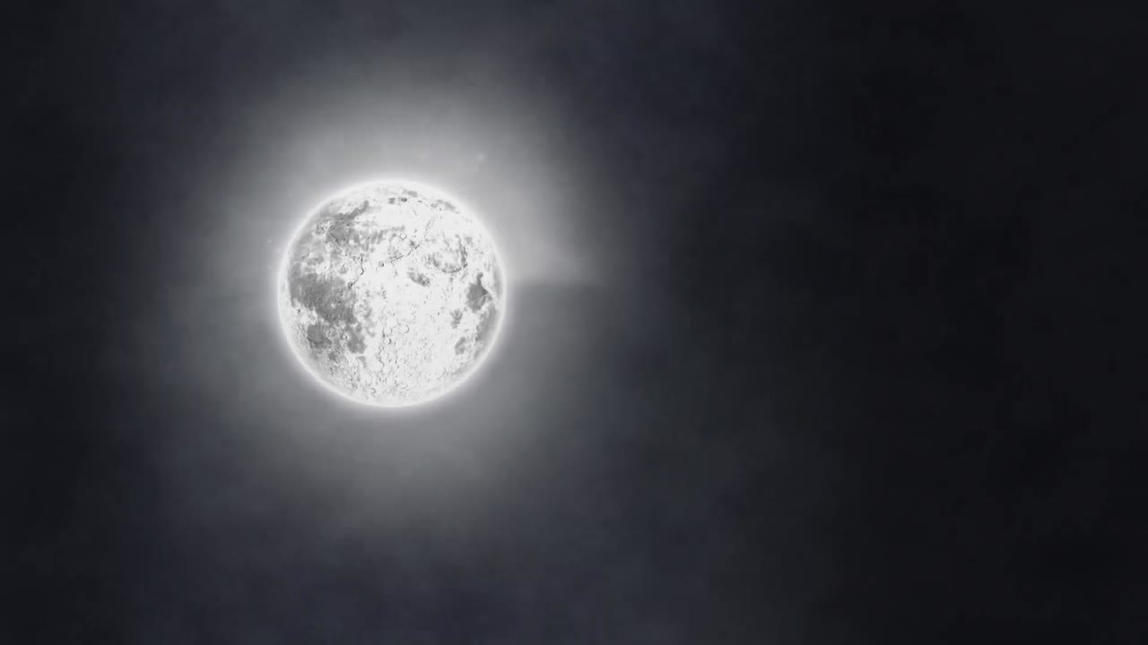 달과 연기 구름