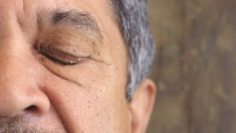 close-up of a senior man's face