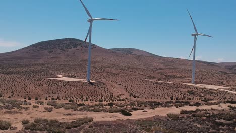 aerial footage of eolic turbines, chile