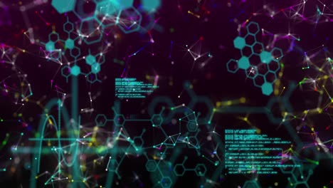 estructuras moleculares, red de conexiones y procesamiento de datos