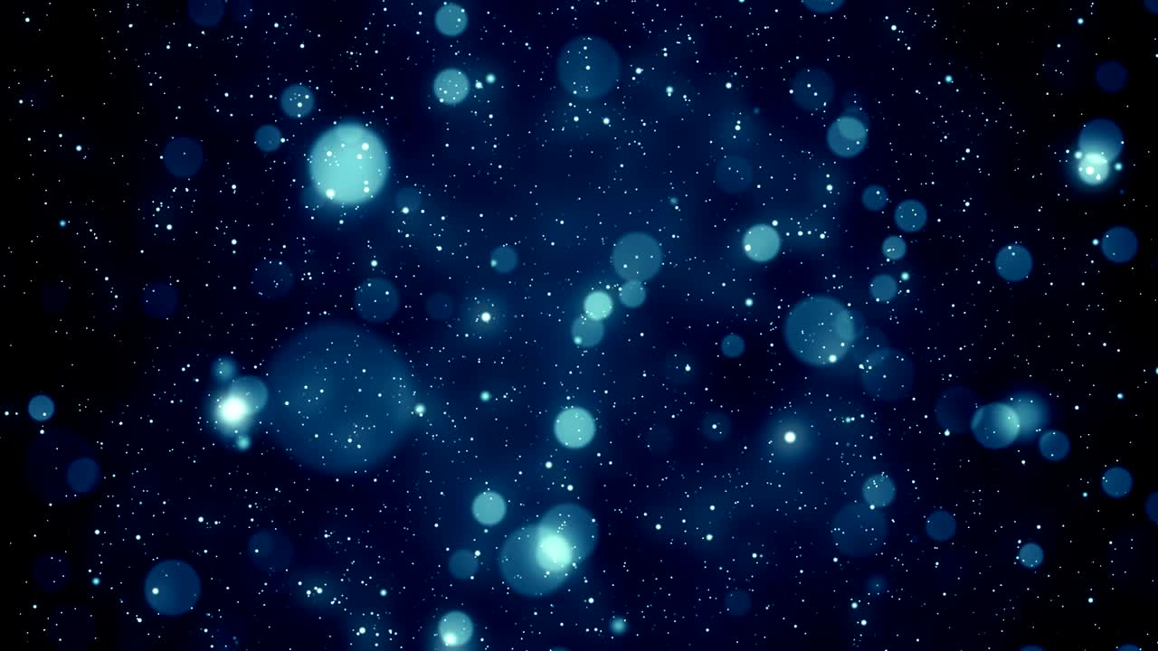 파란 먼지 입자 추상적인 빛 보케 모션 제목 영화적 배경 루프
