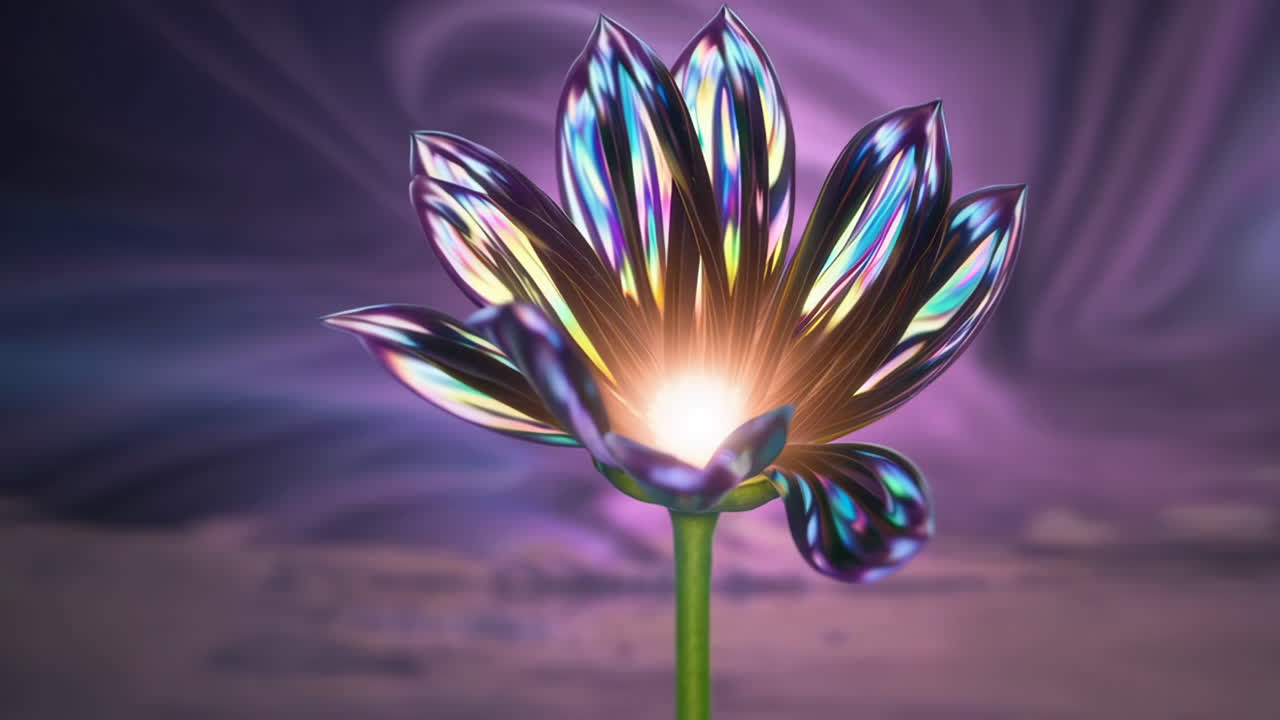 Iridescent 3D Lotus Flower