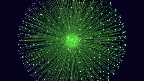 enchanting green network glowing lines and dots illuminate a grid system