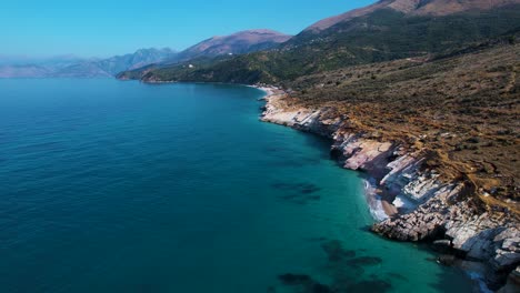 lukova hidden gem: the beautiful stone shore and turquoise mediterranean sea of a secret beach - a tranquil oasis in albania