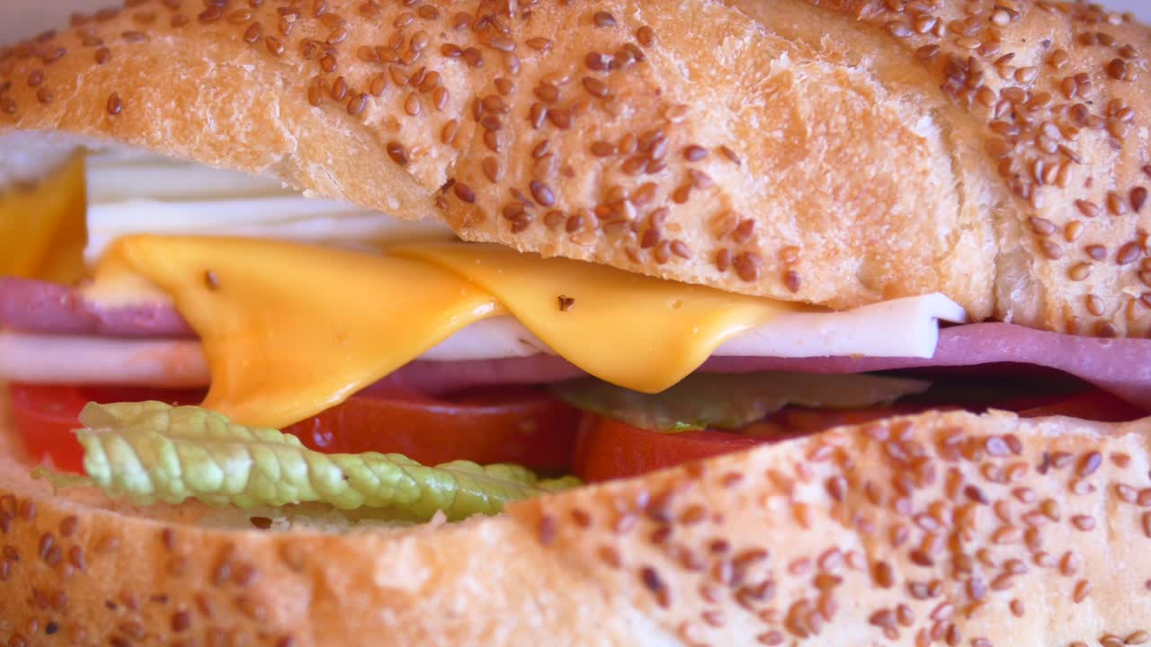 primer plano de un delicioso sándwich