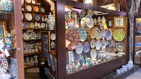 turkish pottery and ceramics for sale in a shop