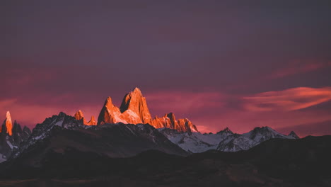 awe-inspiring time lapse of the sun rising behind mount fitz roy in the stunning landscape of patagonia