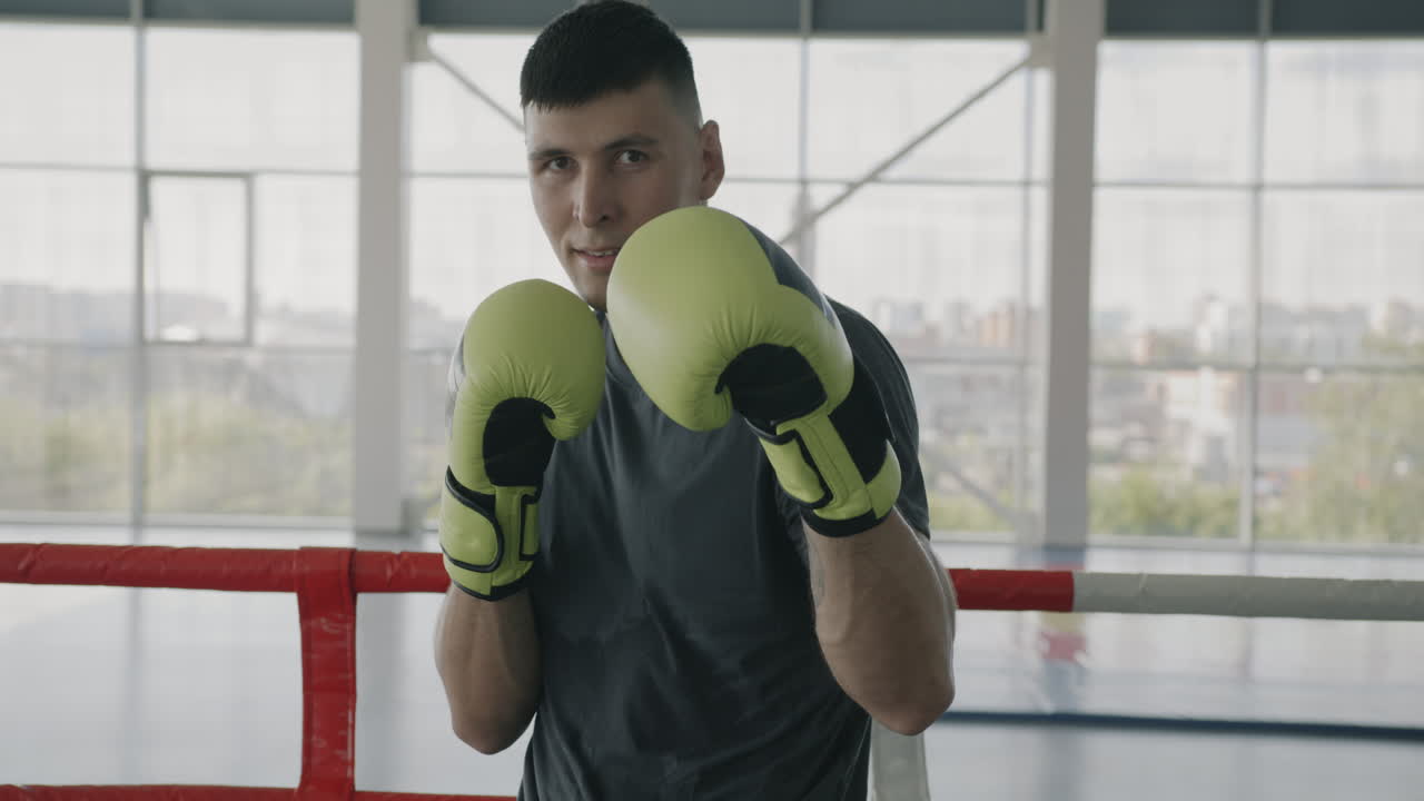 Man Boxing Training in Gym