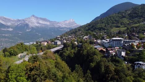 Wunderschönes-Alpendorf-Saint-Gervais-Les-Bains,-Französische-Alpen