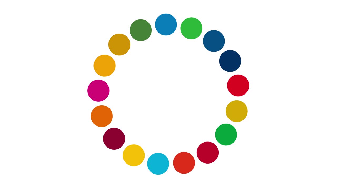 Color images of SDGs on white background (rotation animation, seamless loop)