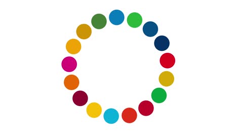 imágenes en color de sdgs en fondo blanco (animación de rotación, bucle sin costuras)