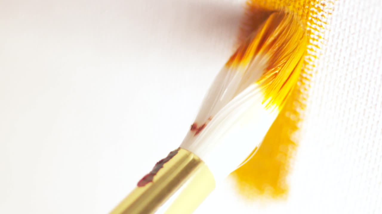 Painting with yellow brushstroke