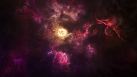 formation of a new star inside a nebula of gas and dust. new solar system in outer space.