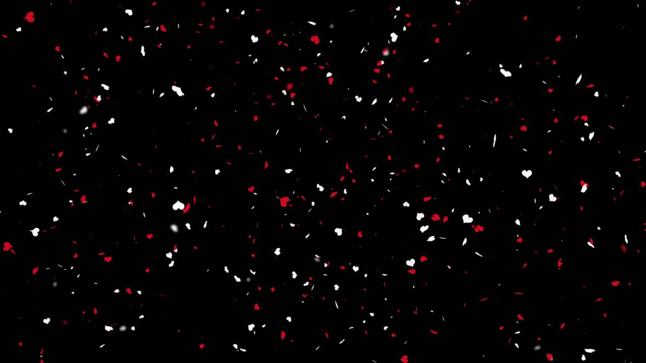 Red and White Confetti on Green Screen