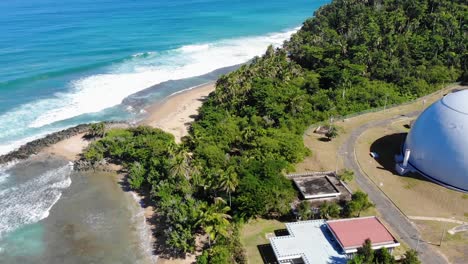 Aerial-Footage-of-a-Dome-in-Rincon,-Puerto-Rico