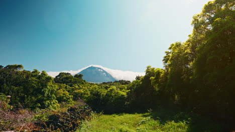 Wide-shot-of-Mount-Pico-in-the-Azores-archipelago-of-Portugal