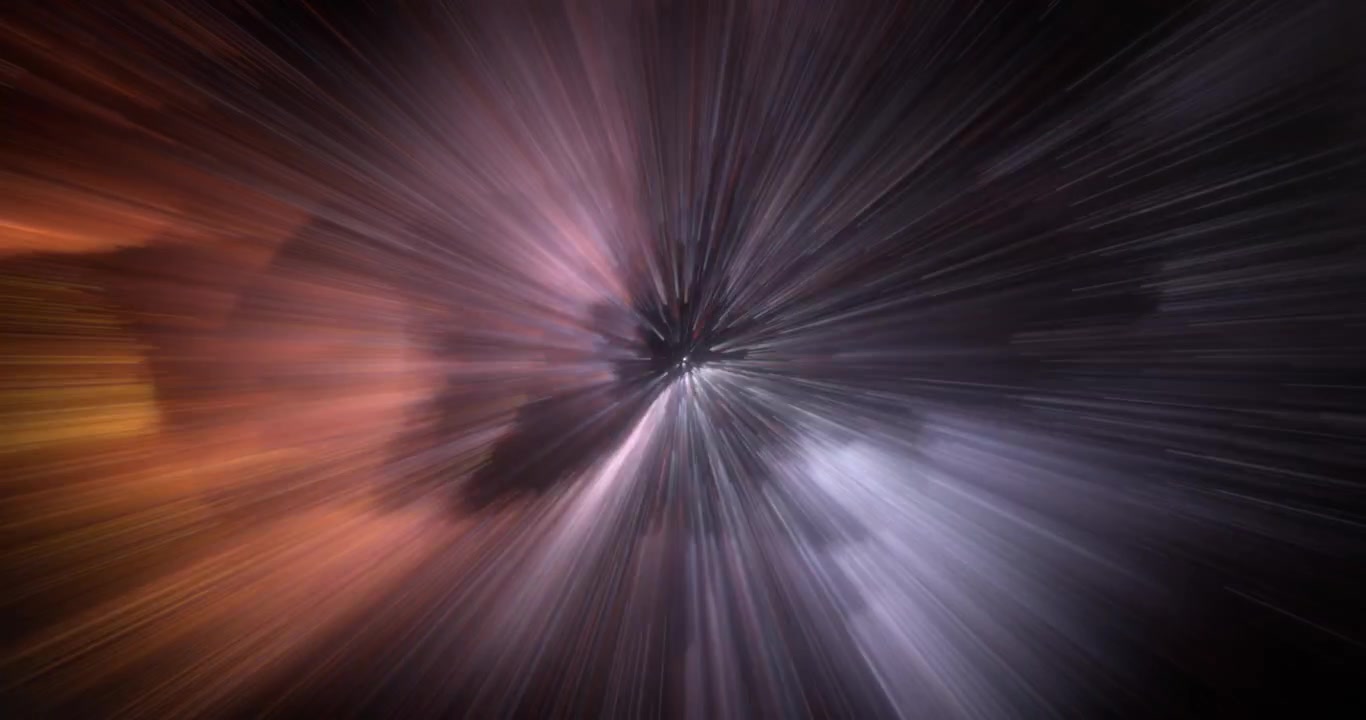 Viaggio spaziale cinematografico astratto attraverso una nebulosa colorata