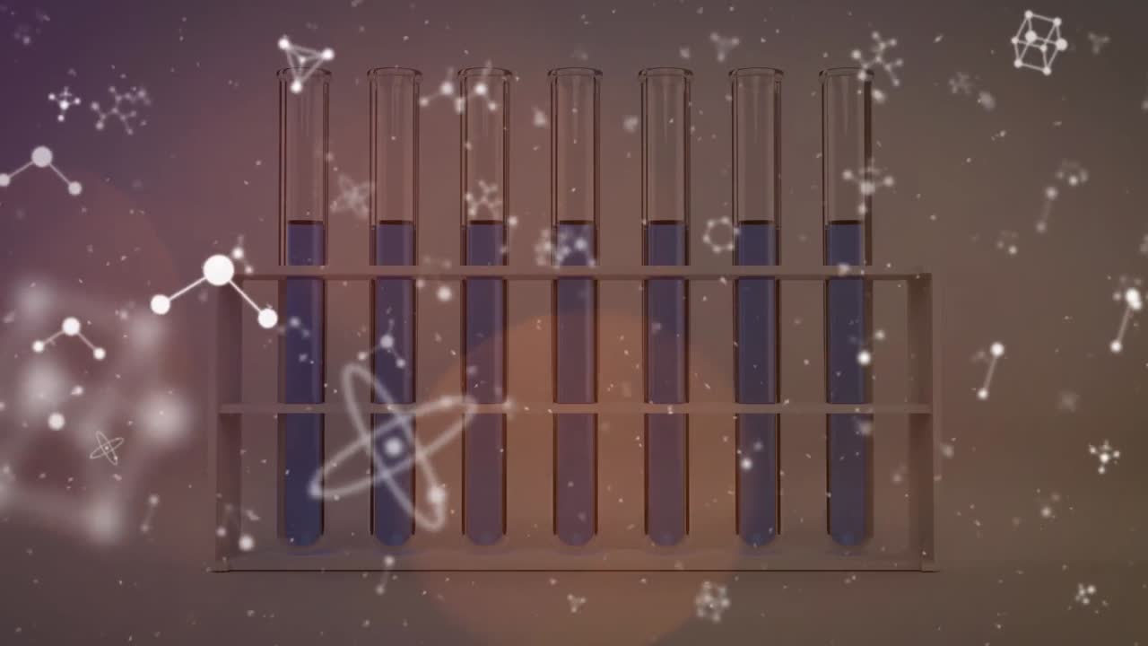 실험실에서  ⁇ 플 위에 있는 분자의 애니메이션