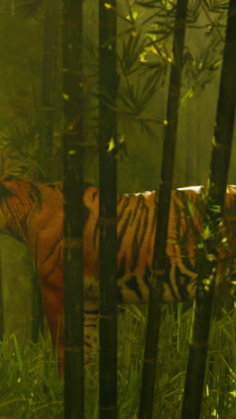 tiger in a bamboo forest