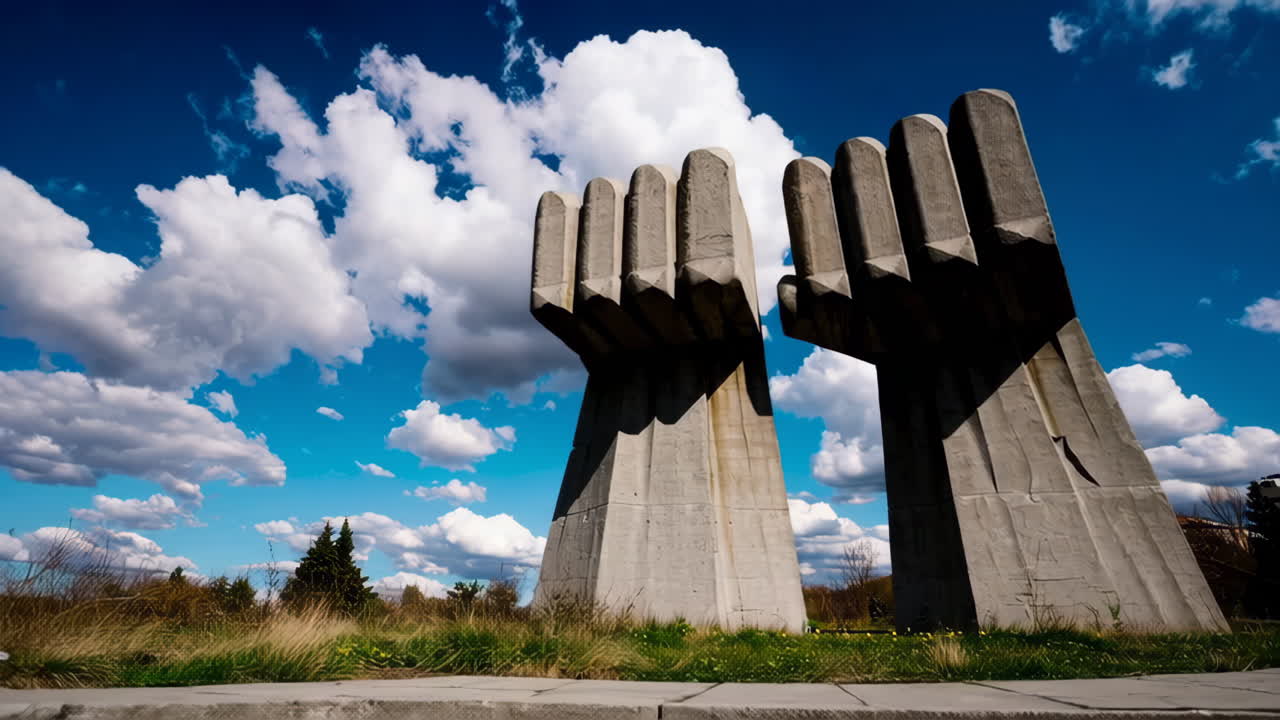 Brutalist Concrete Fist Monument: An Architectural Study